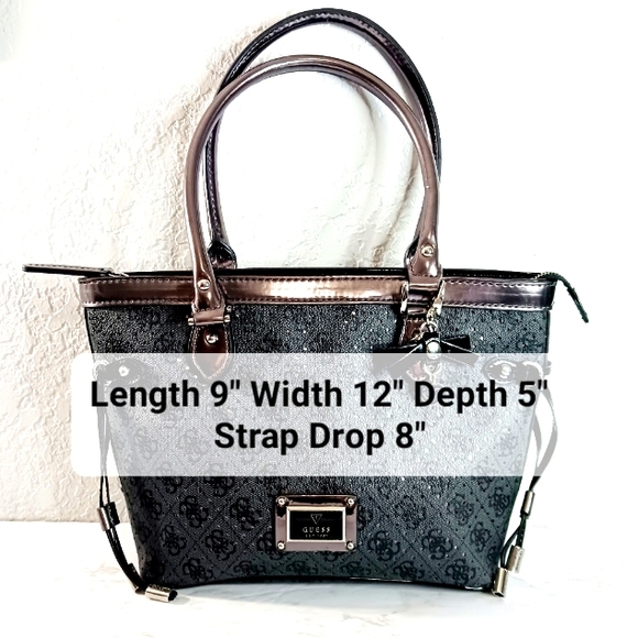 RESERVED @donnajean728 GUESS Black Satchel/Medium Tote Bag EUC - Picture 10 of 13